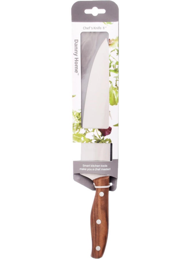 Danny Home Chef's Stainless Steel Knife With Wodden Handle -Brown - Image 1